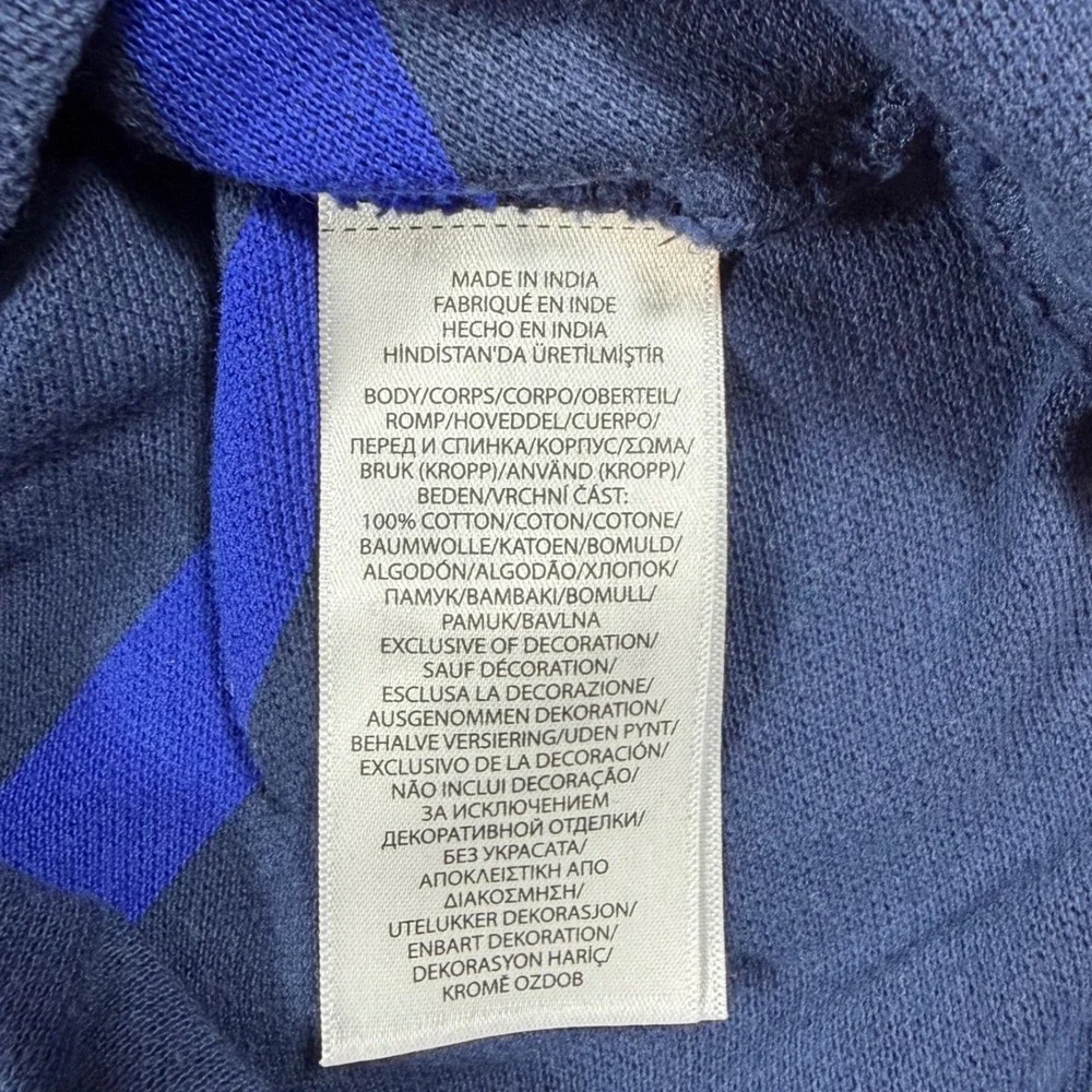 Polo Ralph Lauren Polo Shirt Mens Large Classic Fit Striped Navy Blue